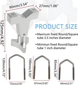 img 1 attached to 🔧 High-Lift Jack Tube Mount 1-2.5" (Round/Square) - Compatible with Tube Bumpers, Bull Bars, Roll Cages, and Roof Racks (Silver) - YESHMA