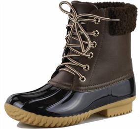 img 4 attached to Stylish And Durable Women'S Waterproof Duck Booties With Mud Rubber And Snow Lace-Up Design