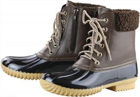 img 3 attached to Stylish And Durable Women'S Waterproof Duck Booties With Mud Rubber And Snow Lace-Up Design