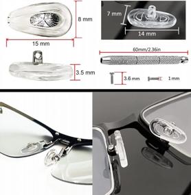 img 1 attached to Upgraded Metal Core Silicone Air Chamber Eyeglass Nose Pads - Anti-Slip Replacement Kit For Glasses, 15X8Mm Screw-In Design (5 Pairs, Silver)