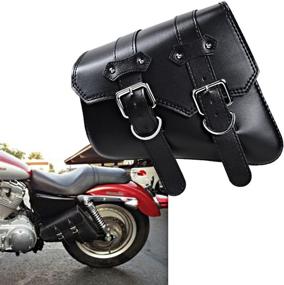 img 3 attached to 🏍️ Vintage Motorcycle Leather Storage Pouch Bag | Quick Release Clasp, 3 Strap Buckle | Fits Harley Saddlebags XL883 XL1200