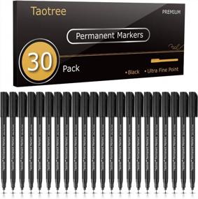img 4 attached to Taotree 30 Pack Ultra Fine Point Permanent Markers With Black Ink For Art, Crafts, Drawing, And Writing On Paper, Plastic, Wood, And Rock - Perfect For Doodling, Marking, And Creating