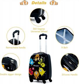 img 2 attached to Набор детского багажа Goplus - 2 шт. 12 "и 16" легких сумок на колесиках-спиннер для мальчиков и девочек. Подходят для переноски в ручной клади во время путешествия.
