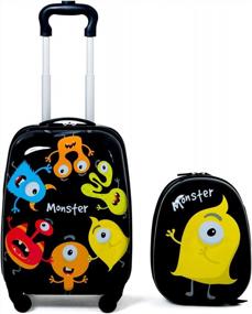 img 4 attached to Goplus Kids Luggage Set - 2PC 12" & 16" Lightweight Spinner Suitcases For Boys And Girls Travel Carry Ons.