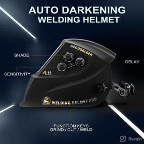 img 2 attached to WEGOODLDER Auto Darkening Welding Helmet - True Color Large Viewing Screen: Black Mask with Solar Power, Wide Shade & 4 Arc Sensors for TIG MIG ARC Welding