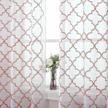 moroccan-inspired sheer curtains with embroidered tile design - 63 inches length, ideal for living and study rooms logo