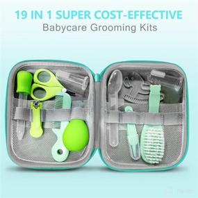 img 3 attached to 👶 Complete 19-Piece Baby Grooming Kit: Hair Brush, Comb, Toothbrush, Nail Clippers & More for Boys & Girls - Essential Green Baby Nursery Health Care Set