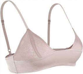 img 4 attached to SilRiver Womens Silk Satin Triangle Bralette U-Shaped Bra Delicate Brassiere (For A-C Cups)
