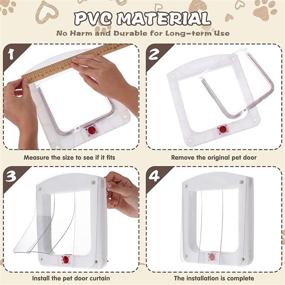 img 1 attached to 🏠 Transparent PVC Dog House Door Flaps 2-Pack - Easy to Install Pet Door Replacement for Indoor/Outdoor Use - Ideal for Peaked Roof Dog Houses - 7.8 x 8.7 inches