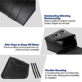 img 1 attached to 🛵 INNOGLOW Waterproof Motorcycle PU Leather Saddle Bags for Harley Sportster XL & XL883 XL1200 - Tool Bag Swingarm Side Bags