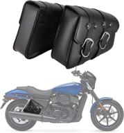 🛵 innoglow waterproof motorcycle pu leather saddle bags for harley sportster xl & xl883 xl1200 - tool bag swingarm side bags logo