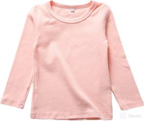 img 4 attached to 👕 KISBINI Unisex Girls 100% Cotton Long Sleeve T-Shirt Top Tees (3T) - Stylish Comfort for Your Little Ones!