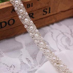 img 2 attached to 3 Yards White Beaded Crystal Rhinestone Applique - Perfect For Bridal Wedding, Party & Other Formal Occasions!