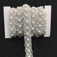 3 yards white beaded crystal rhinestone applique - perfect for bridal wedding, party & other formal occasions! logo