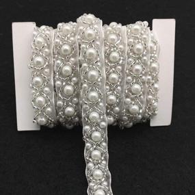 img 4 attached to 3 Yards White Beaded Crystal Rhinestone Applique - Perfect For Bridal Wedding, Party & Other Formal Occasions!