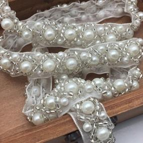 img 3 attached to 3 Yards White Beaded Crystal Rhinestone Applique - Perfect For Bridal Wedding, Party & Other Formal Occasions!