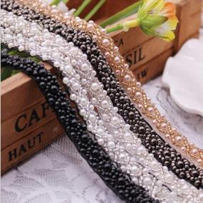 img 1 attached to 3 Yards White Beaded Crystal Rhinestone Applique - Perfect For Bridal Wedding, Party & Other Formal Occasions!