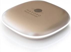 img 4 attached to Mavoro LED Lighted Travel Makeup Mirror, Rechargeable, 1X/10X Magnification - Daylight LED, Pocket Or Purse Mirror, Small Travel Mirror. Folding Portable Mirror, Touch Sensor, USB (Champagne Gold)