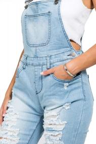 img 1 attached to Women'S Fashion Ripped Distressed Stretch Skinny Fit Denim Jumpsuit Overalls By TwiinSisters