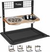 raised pet bowl stand feeder with stainless steel dog food water bowls & spill proof mat, 8° tilted slow feeder elevated dog bowls - 4 adjustable heights for large medium and small cats and dogs logo