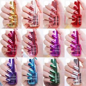 img 4 attached to Get A Glamorous Look With Topyuan'S 18Ml Metallic Mirror Silver Nail Polish Set