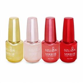 img 1 attached to Get A Glamorous Look With Topyuan'S 18Ml Metallic Mirror Silver Nail Polish Set