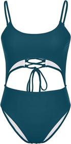 img 2 attached to 👙 LEISUP Women's Spaghetti Waist Swimsuit: Trendy and Stylish Swimwear for Women