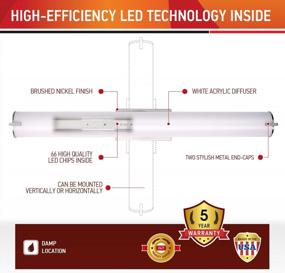 img 3 attached to OSTWIN 36 Inch Vanity Light, Bathroom LED Light, Dimmable Wall Mount Vanity Light, Brushed Nickel Finish, 30W (150W Replacement), 2200 Lm, 3000K (Warm White)