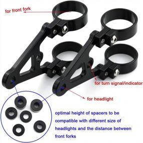 img 3 attached to CNC Mount Headlight Brackets For 50Mm Fork Tubes - Perfect Holder For 7" Or 5.75" Round Headlights - Xitomer'S Premium Quality Pair