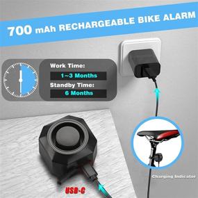 img 3 attached to 🚲 USB Rechargeable Bike Alarm with Remote - 110dB Loud Wireless Anti-Theft Vibration Motion Sensor Security System for Bicycles, Trailers, and Motorcycles - Waterproof Vehicle Alarm