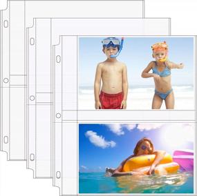 img 4 attached to MaxGear 30 Pack Photo Sleeves For 3 Ring Binder 5X7, 120 Photos, Archival Photo Pages Photo Protectors Photo Sheet Protector Refill Pages Protector 8.5 X 11, 2 Pockets Per Page Holds Four 5X7 Pictures