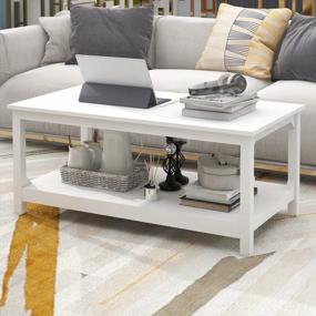 img 3 attached to Modern White Coffee Table With Storage For Stylish Living Room Décor