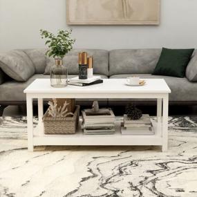 img 1 attached to Modern White Coffee Table With Storage For Stylish Living Room Décor
