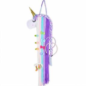 img 4 attached to FIOBEE Unicorn Hair Bow Holder For Girls, Hair Clips Headband Organizer Storage Unicorn Wall Hanging Home Decor For Girls Room