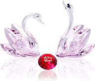 40th anniversary keepsake for couples: ywhl handmade pink crystal swan with ruby figurine logo
