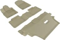 3d maxpider complete set custom fit all-weather floor mat for select dodge durango models - kagu rubber (tan) logo