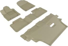 img 4 attached to 3D MAXpider Complete Set Custom Fit All-Weather Floor Mat For Select Dodge Durango Models - Kagu Rubber (Tan)