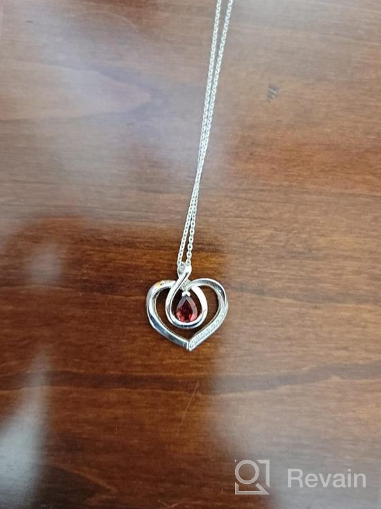 img 1 attached to Agvana Sterling Silver Heart Pendant Necklace With Genuine/ Created Birthstone - Ideal Valentine'S Day, Anniversary, Birthday, Or Mother'S Day Gift For Women And Girls, Forever Love Jewelry review by Keely Simmons