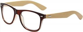 img 3 attached to Stay Stylish And Safe: Shiratori Classic Bamboo Wood Sunglasses With Radiation Protection
