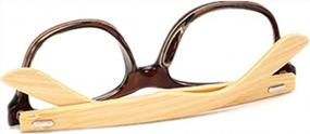 img 1 attached to Stay Stylish And Safe: Shiratori Classic Bamboo Wood Sunglasses With Radiation Protection