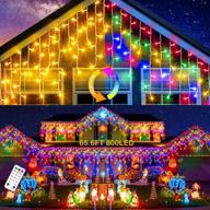 quntis 65.6ft 800led icicle christmas lights with 160 drops, 11 modes & remote control - outdoor waterproof curtain lights for xmas party decorations and holiday displays логотип
