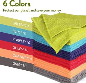 img 3 attached to Microfiber Cleaning Cloth 60PK Absorbent All Purpose