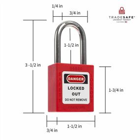img 3 attached to Промышленная безопасность TRADESAFE Lockout Tagout Kit Refill — 7 красных защитных навесных замков с разными ключами, 1 ключ на замок, гарантированная блокировка Tag Out Security — надежный бренд и компания Lockout Tagout
