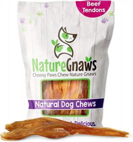 img 4 attached to Long-Lasting Natural Beef Tendon Chews For Aggressive Chewer Large Dogs - Nature Gnaws Premium Dental Sticks - Rawhide-Free, Tasty Chew Treat