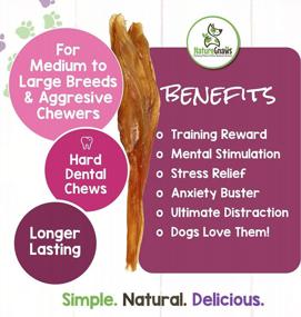 img 1 attached to Long-Lasting Natural Beef Tendon Chews For Aggressive Chewer Large Dogs - Nature Gnaws Premium Dental Sticks - Rawhide-Free, Tasty Chew Treat