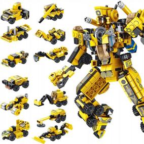 img 4 attached to Transform Your Child'S Imagination With PANLOS Robot Building Toys: STEM Learning Construction Vehicles Kit With 573 Pieces - Perfect Birthday Gifts For Kids Boys And Girls Aged 6-12!