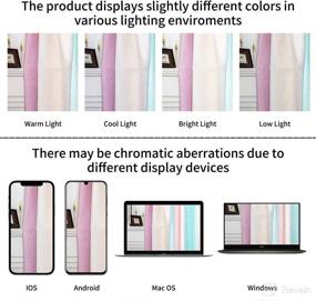 img 2 attached to Fancy Fiber House Multicolor Curtains with Grommet Darkening, Linen Look Pink and White Gradient Curtain for Living and Dining Room, Decorative Ombre Drapes for Girls and Boys Kids Bedroom, 52Wx95L Inch, Set of 2 Panels