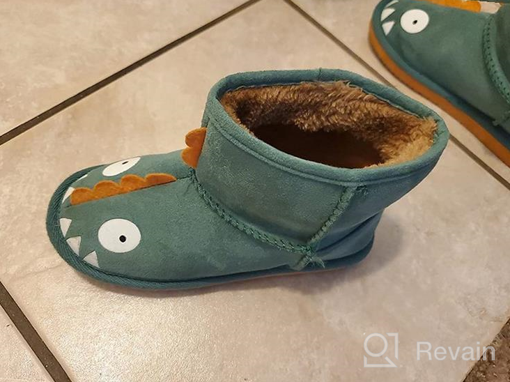 img 1 attached to Winter Suede Boots with Cotton Lining and Animal Print for Toddlers/Little Kids Size 6-13 by KRABOR review by John Shorter