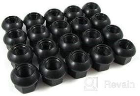img 1 attached to 🔩 Set of 20 Black Open End Lug Nuts 14x1.5 with Ball Seat - Ideal Replacement for Porsche Wheels