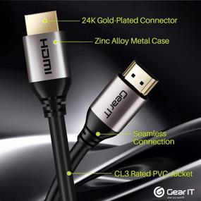 img 1 attached to Высокоскоростной кабель HDMI GearIT CL3 In-Wall: 50 футов / 15,2 м с поддержкой 4K 60 Гц, 3D, ARC, HDR и HDCP 2.2